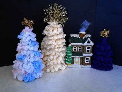 CROCHET CHRISTMAS TREES, DIY, Christmas decorations, ornaments, free standing trees for mantle
