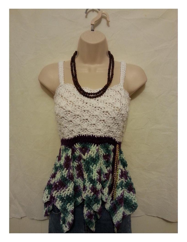 #Crochet Cute Womens Top Blouse Shirt Dress #TUTORIAL
