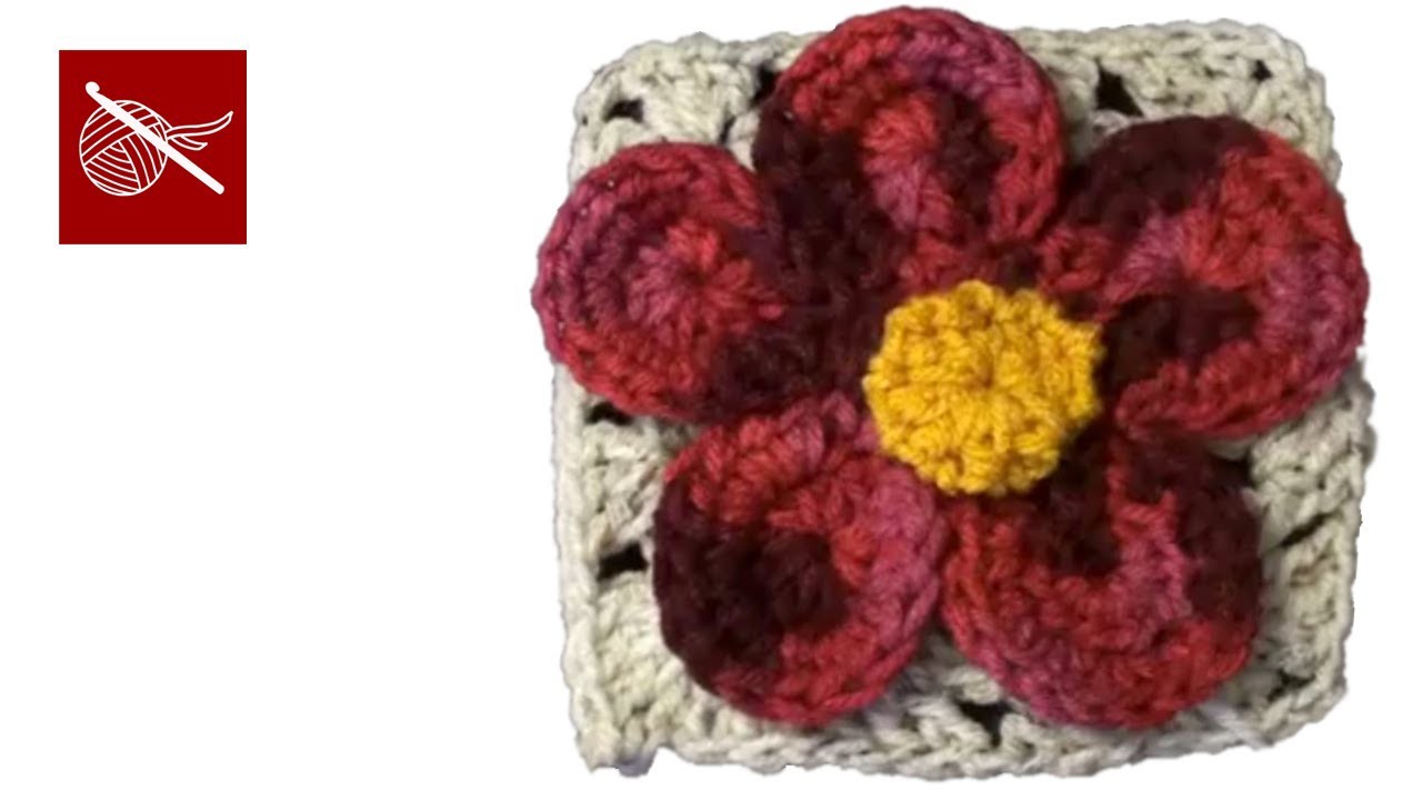 CROCHET GRANNY SQUARE with Flower Julia Free Crochet Pattern Crochet Geek