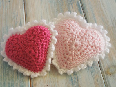 (crochet) How To Crochet a Padded Picot Heart - Valentine Special