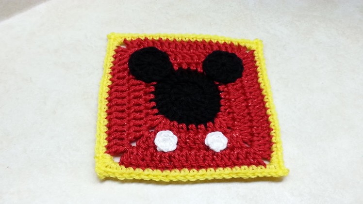 #Crochet Mickey Mouse Granny Square #TUTORIAL