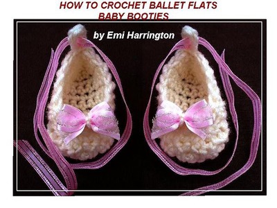 CROCHET PATTERN, BABY BOOTIES, BALLET FLATS, Newborn to 3 months, by Emi Harrington