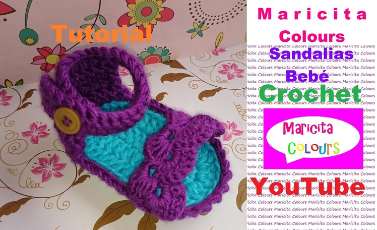 Crochet Sandalias Bebé "Trifina" Zapatitos (Parte 2) por Maricita Colours
