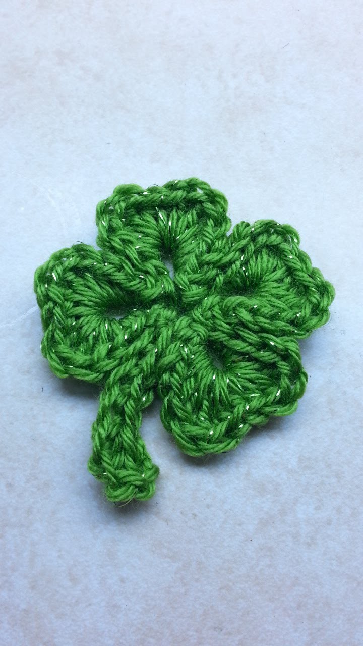 #Crochet #Shamrock St. Patricks Day Four 4 Leaf Clover #TUTORIAL DIY Shamrock
