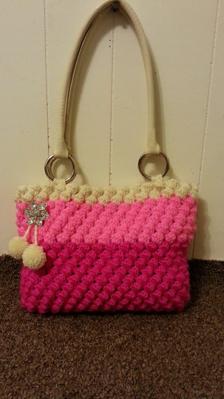 #Crochet womens Bobble Bag Purse #TUTORAL Crochet ladies handbag DIY ...