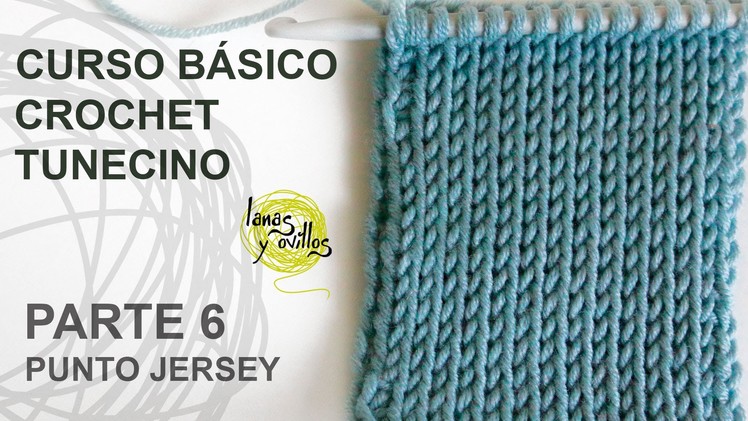Curso Básico Crochet o Ganchillo Tunecino: Parte 6 Punto Jersey