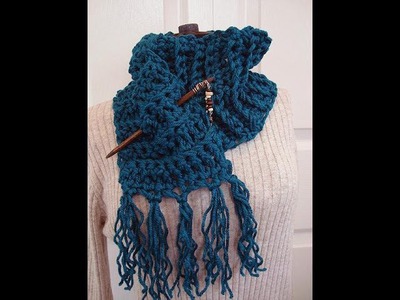 DIY CHUNKY CROCHET FRINGED SCARF, how to diy, free pattern