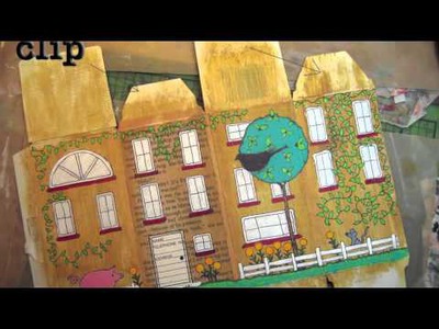 DIY Craft - How to Make Folk Art House from Recycled Box