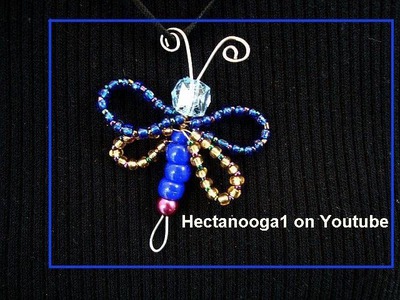 DIY DRAGONFLY OR BUTTERFLY PENDANT with wire and beads, jewelry making