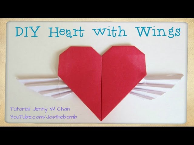 DIY How to Fold a Heart with Wings - Valentine's Day Crafts Tutorial - Origami Cupid Winged Heart