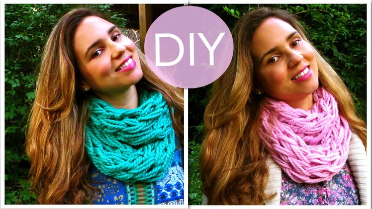 DIY Make an Infinity Scarf in 30 Minutes! (Arm Knitting) - DIY Projects (Great Gift Idea)