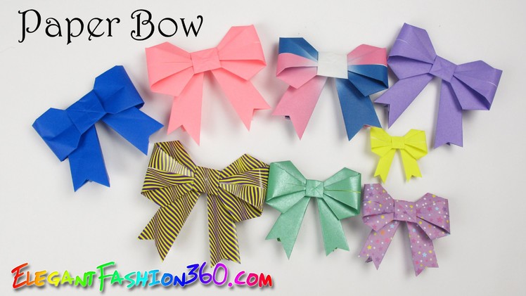 DIY Paper Crafts: Paper Bow.Ribbon cute and easy - How to Origami