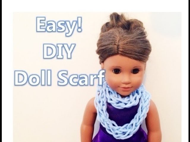 Easy! DIY Doll Scarf *HD (finger knitting tutorial)