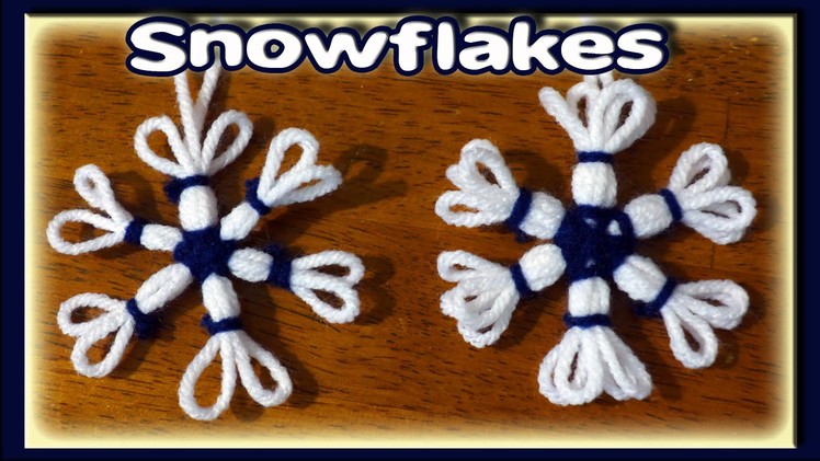 Easy Snowflake Christmas Ornaments - Loom Knitting