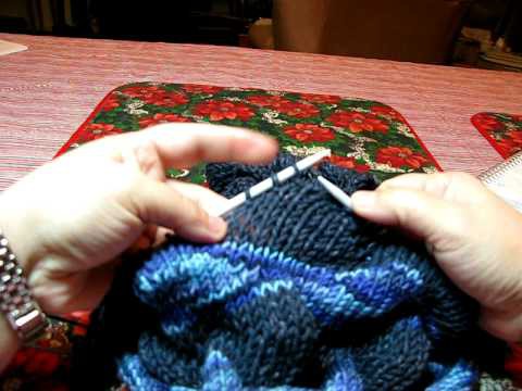 Free Knitting Video- How to Knit Through Short Rows In Lizard Ridge Pattern