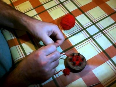 French Knitting instructions using a home made wooden device