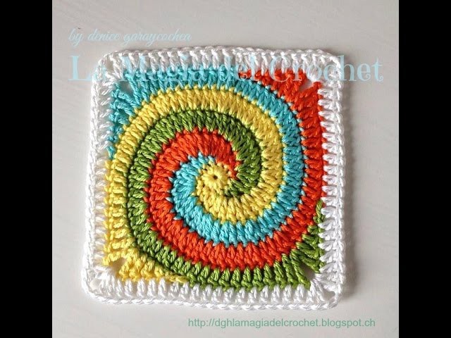 Granny  Square en espiral a crochet