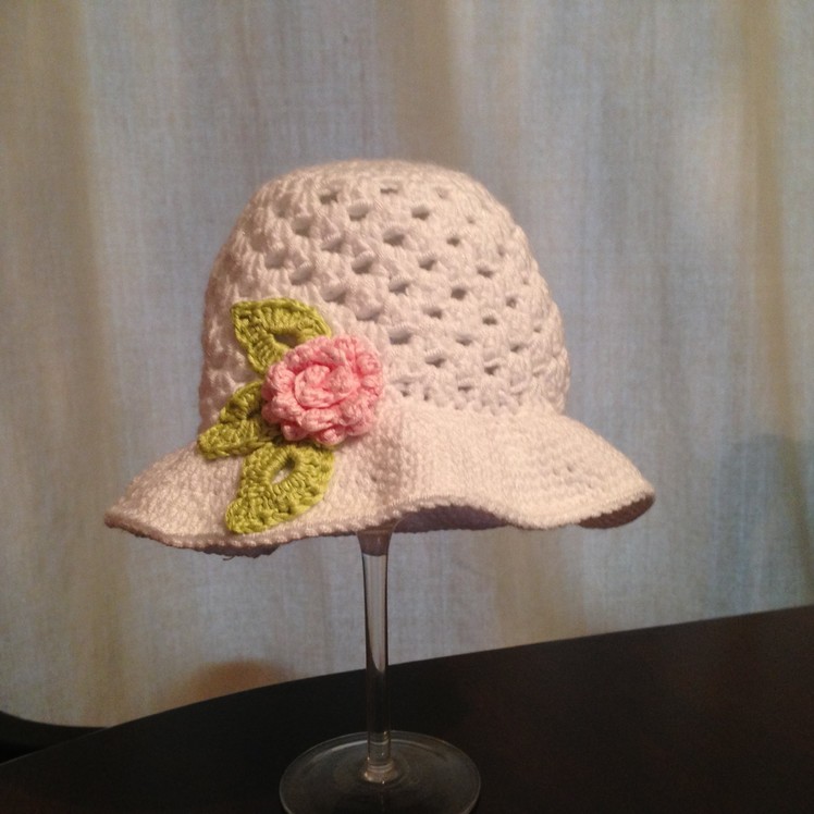 How to crochet beautiful sun hat for little girl