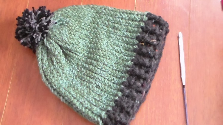How to crochet ribbing on loom knit hat
