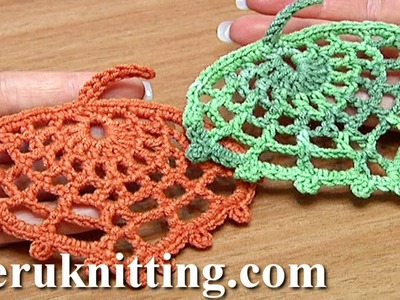 How to Crochet Spider Web Leaf Tutorial 15