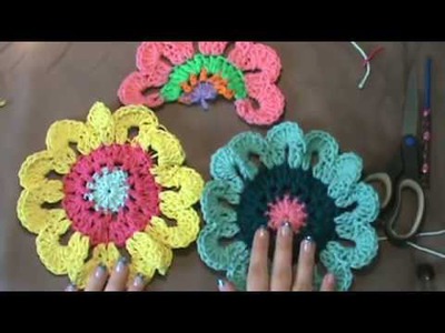 How to Crochet the "Flower Power Valance". Video 2 of 2