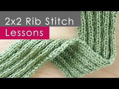 How to Knit 2x2 RIB Stitch (RIBBING): Knitting Lessons for Beginners