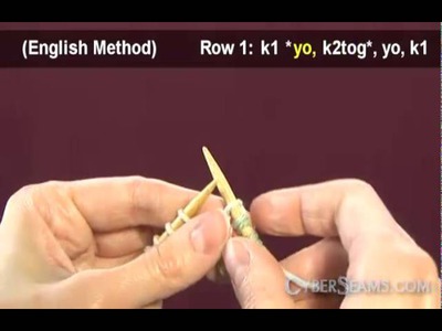 How To Knit Eyelets In Stockinette & Garter Stitch - English & Continental Methods