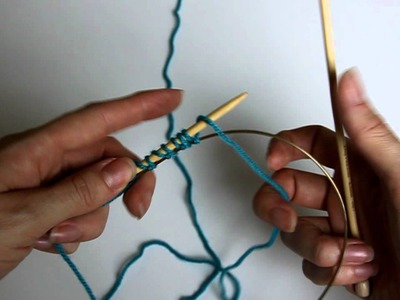 How to Knit: Provisional Cast-On using Cable of Circular Needle