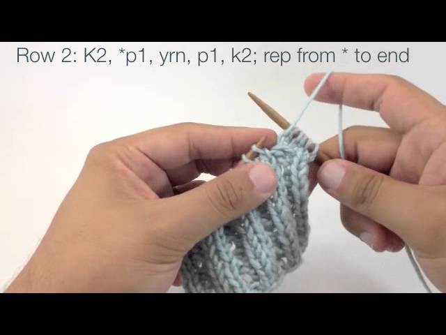 How to Knit the Eyelet Mock Cable Ribbing Stitch (English Style)