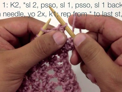 How to Knit the Filet Net Stitch (english style)