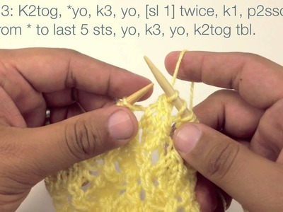 How to Knit the Lacy Diamonds Stitch (English Style)