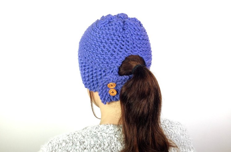 How to Loom  Knit a Ponytail Hat (DIY Tutorial)