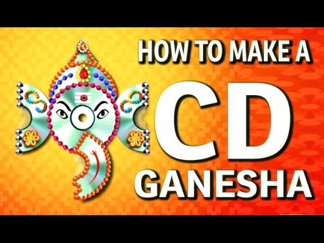 How to make a Wall Hanging CD Ganesha - Waste CD Craft Ideas - (DIY Recycled CD Craft)