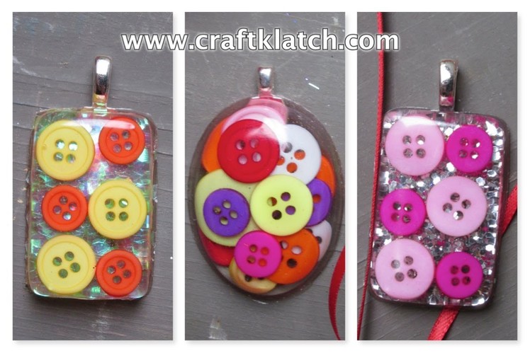 How to Make Button Resin Charms Craft Tutorial