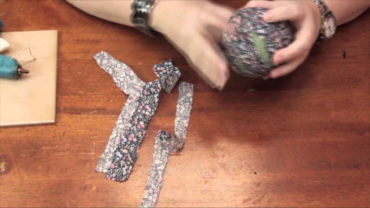 How to Make Fabric-Covered Styrofoam Balls With Fabric Strips : DIY Craft Projects