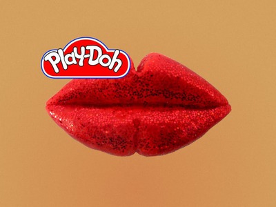 How to make Play Doh Red Glitter Lips Play-Doh Craft N Toys