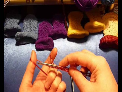 Как связать пинетки-сапожки спицами - 2. How to knit baby booties shoes - 2