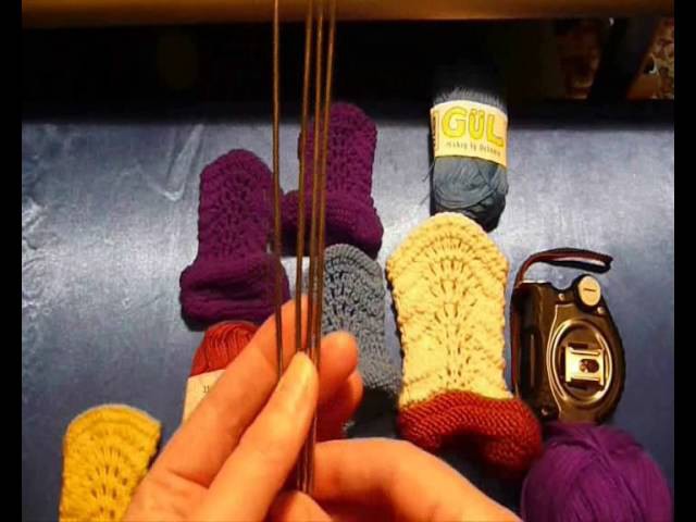 Как связать пинетки-сапожки спицами - 1. How to knit baby booties shoes - 1
