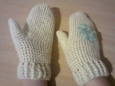 Как связать варежки крючком. How to link crochet mittens.