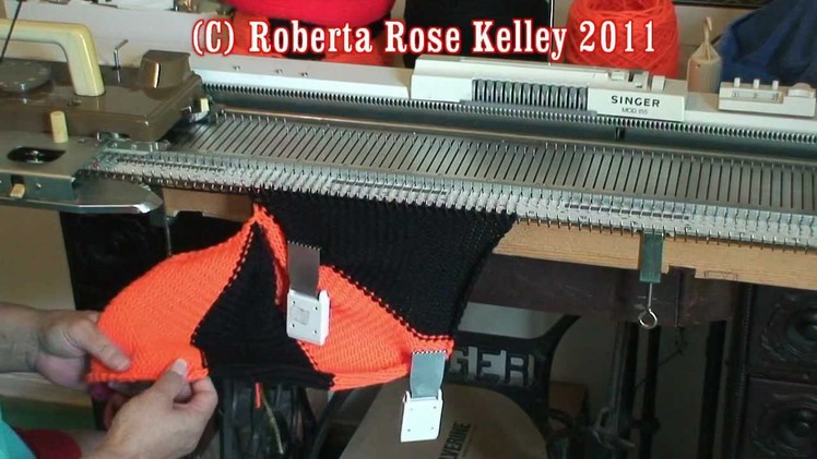Machine Knit Sideways Hat shown 2 ways
