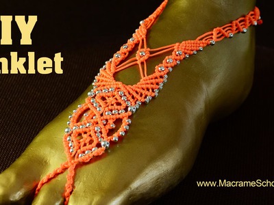 Macramé Barefoot Sandal Anklet with Beads [DIY] Tutorial