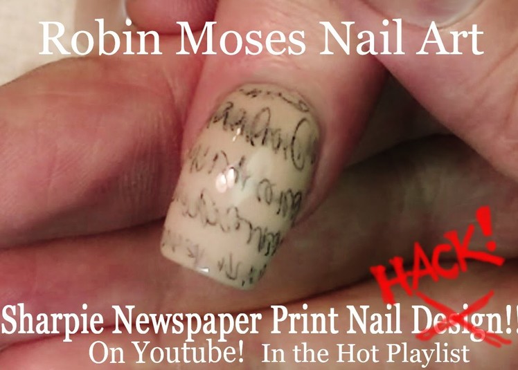 Nail art Tutorial | DIY EASY Sharpie Nails | Newspaper Nail Design