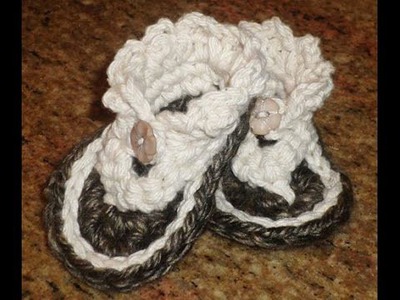 New born flip flop baby sandals crochet tutorial