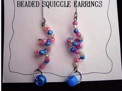 PAPER CLIP BEADED SQUIGGLE EARRINGS, how to diy, recycle, re-purpose craft project, jewelry making