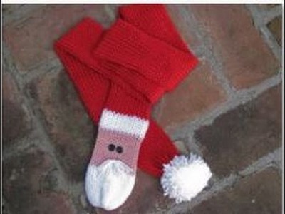 Santa Scarf Addi Express, Crochet, Knit or Loom Knit!