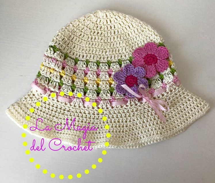 Sombrero de niña a Crochet