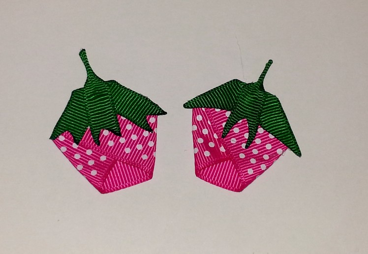 STRAWBERRY Fruit Ribbon Sculpture Summer Hair Clip Bow DIY Free Tutorial by Lacey