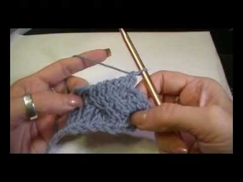 Tunisian Crochet: 6-stitch left-leaning cable