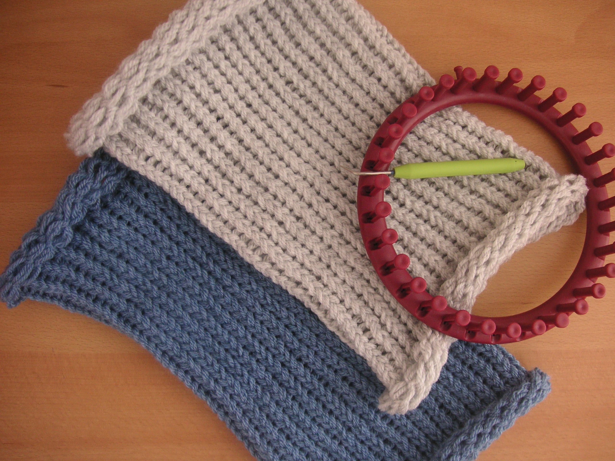 Tutorial facile scaldacollo berretto punto inglese con telaietto circolare per lana - Knitting Loom