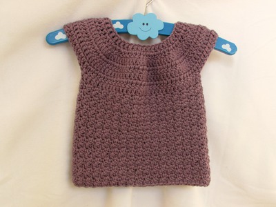 VERY EASY crochet baby. girl's bobble dress tutorial - part 1